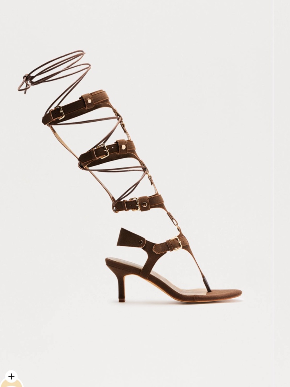 Fashion Nova Brown Gladiator Lace-Up Heels